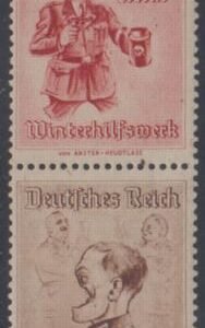 WWII Propaganda Stamps Mi 30-31 F - VF Mint NH Setenant Pair - Propaganda Forgery  of 1938 Semi-Postal, Rare! cv $1,350