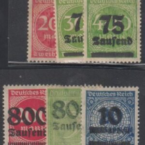 Germany Mint H/LH 6 Different Inflation Offset + Overprint Varieties