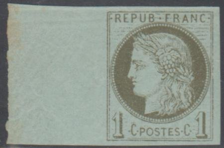 France 38a XF NH Wide Left Sheet Margin cv $200+