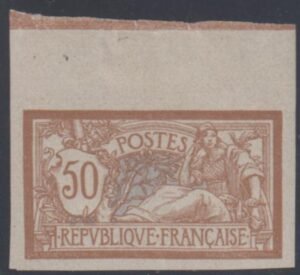 France 123a XF NH Top Margin Imperf Single - Huge Margin, cv $1,000