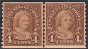 US 601 F - VF + Mint NH Line Pair cv $55