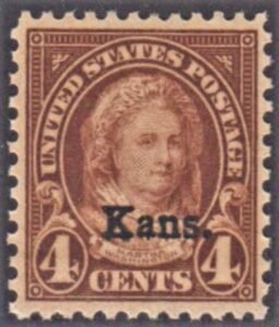 US 662 XF NH Kansas Overprint Intense Rich Color