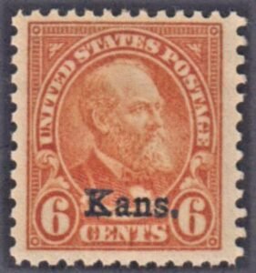 US 664 VF - XF NH Kansas Overprint Jumbo Margin - PSE Cert