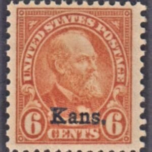US 664 VF - XF NH Kansas Overprint Jumbo Margin - PSE Cert