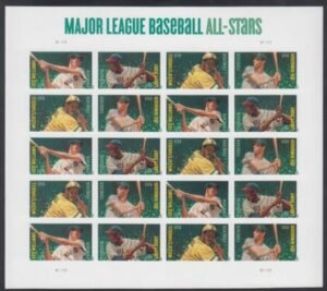 US 4694a-97c Modern Baseball Bk Of 4 Imperf Sheet