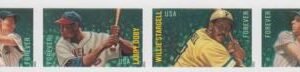 US 4694a-97c Modern Imperf Baseball Bk Strip of 4