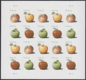 US 4727-30b Modern Imperf Apples Sheet