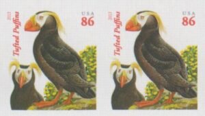 US 4737b Modern Imperf Puffin-red 2013 Pair
