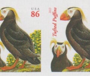 US 4737b Modern Imperf Puffin-red 2013 Pair