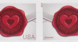 US 4741a Modern Imperf Love-Sealing Wax Pair