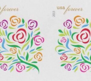 US 4764b Modern Imperf Wedding Bouquet Pair