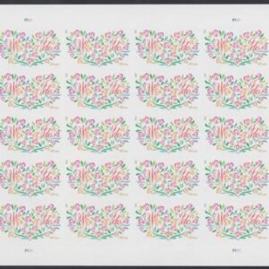US 4765b Modern Imperf Yes I Do Flowers Sheet