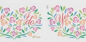 US 4765b Modern Imperf Yes I Do Flowers Pair
