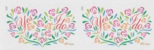 US 4765b Modern Imperf Yes I Do Flowers Pair