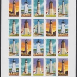 US 4791-95b Modern Imperf Lighthouses V.Strip Of 5 Sheet