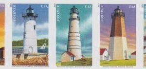 US 4791-95b Modern Imperf Lighthouses V.Strip Of 5