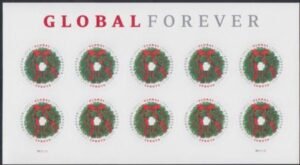 US 4814a Modern Imperf Wreath Global Forever Sheet