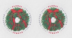 US 4814a Modern Imperf Wreath Global Forever Pair