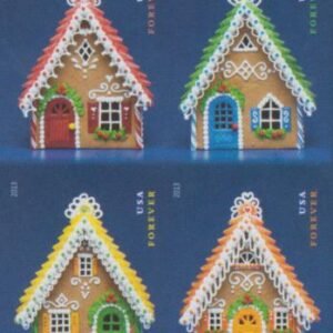 US 4817-20f Modern Imperf Gingerbr. Houses Block of 4