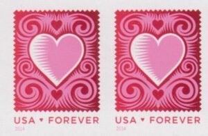 US 4847a Modern Imperf Heart Pair