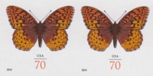 US 4859a Modern Imperf Spangled Fritillary Butterfly Pair
