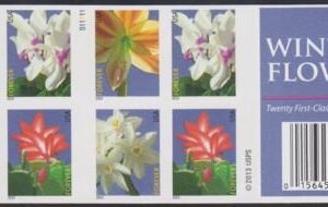 US 4862-65d Modern Imperf Xmas Flowers Booklet