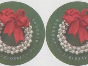 US 4936a Modern Imperf Silver Bells Wreath Pair