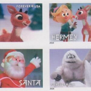 US 4946-49c Modern Imperf Rudolph Block of 4