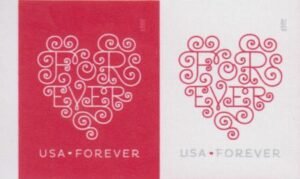 US 4955-6b Modern Imperf Love Stencil Pair