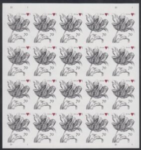 US 4960a Modern Imperf 70¢ Tulip Sheet