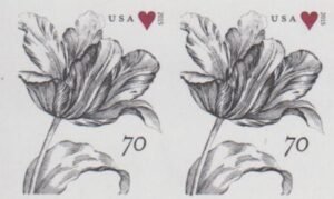 US 4960a Modern Imperf 70¢ Tulip Pair