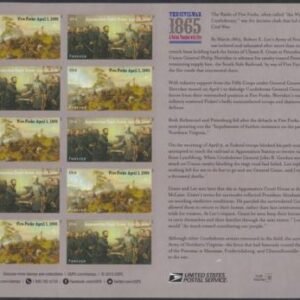 US 4980-1b Modern Imperf Civil War Five Forks-Appomatox Sheet