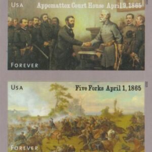 US 4980-1b Modern Imperf Vertical Civil War Five Forks-Appomatox Strip