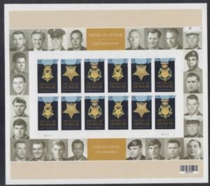 US 4988b Modern Imperf Medal Of Honor Strip Of 3 Sheet