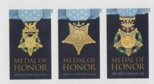 US 4988b Modern Imperf Medal Of Honor Strip Of 3