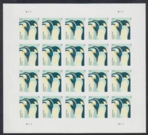 US 4989a Modern Imperf Emperor Penguins Sheet