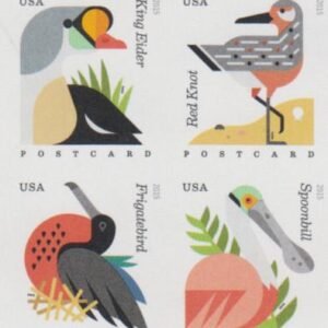 US 4991-94b Modern Imperf Coastal Birds Block of 4