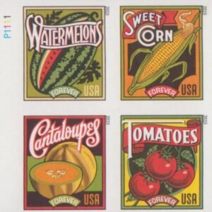 US 5004-7c Modern Imperf Summer Harvest Block of 4