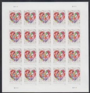 US 5036a Modern Imperf Quilted Paper Heart Sheet