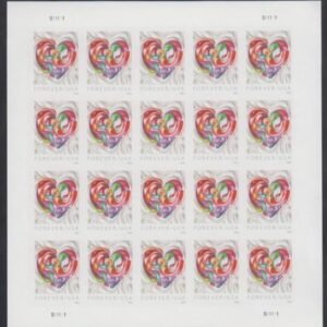 US 5036a Modern Imperf Quilted Paper Heart Sheet