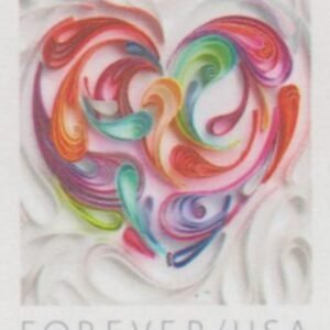 US 5036a Modern Imperf Quilted Paper Heart Single