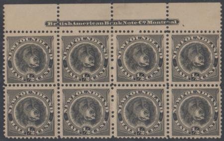 INV-18808itExt_407f1a64-60cc-4859-a0ab-8e676e37f0ed Newfoundland 58 NH/LH VF Imprint Block of 8 cv $176++