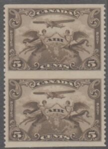 Canada C1c XF Mint LH Vertical Imperf Pair cv $225