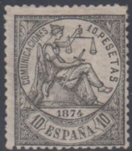 Spain 310 Fine Hinged Mint Rarity - Roumet Cert. cv $3,200