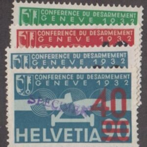 Switzerland C20 - C25 "Specimen" Overprint from Receiving Post Office