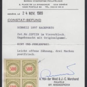 Switzerland J28 Fine NH Marchand Cert