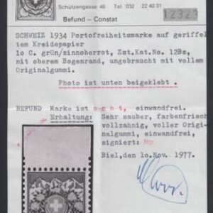 Switzerland S11a F - VF Mint NH Swiss Cert