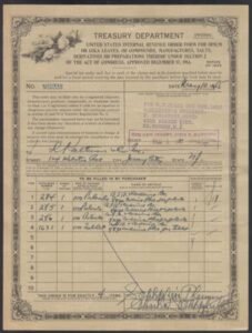 Opium & Coco Leaf 1940's US Treasury Order Form