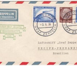 Germany 1933 2nd South American Flight , C36, On Board Cancel