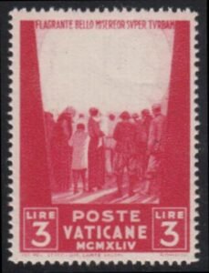 Vatican 1945 100a F-VF NH Error - Missing Jesus